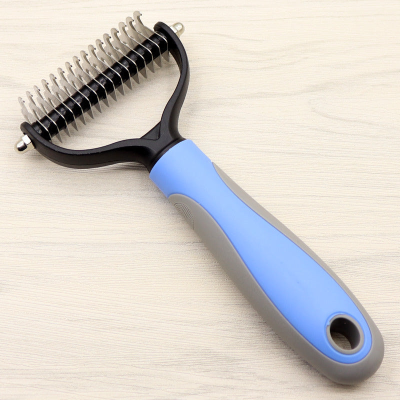 Double-Sided Dog Comb for Long Hair – Detangling & Dematting Tool with Wide/ Narrow Teeth - Minerva Mart