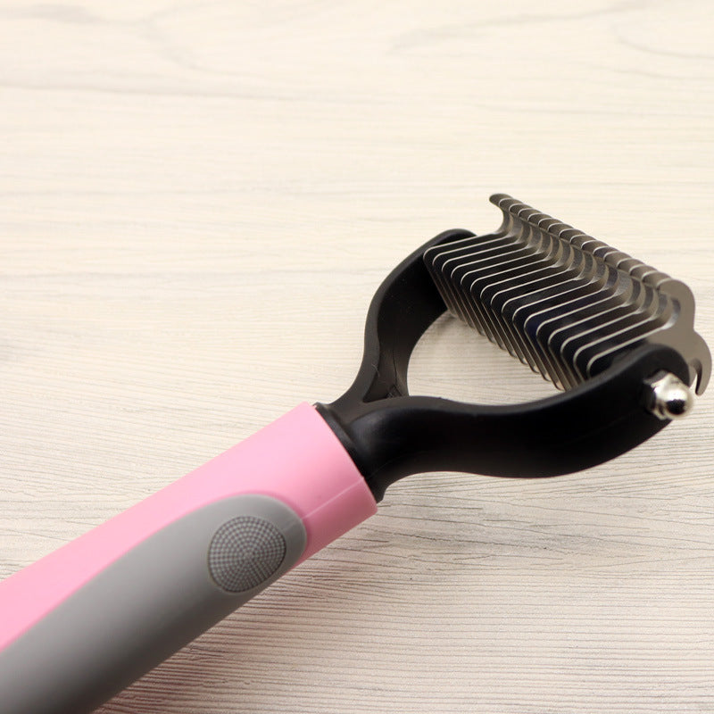Double-Sided Dog Comb for Long Hair – Detangling & Dematting Tool with Wide/ Narrow Teeth - Minerva Mart