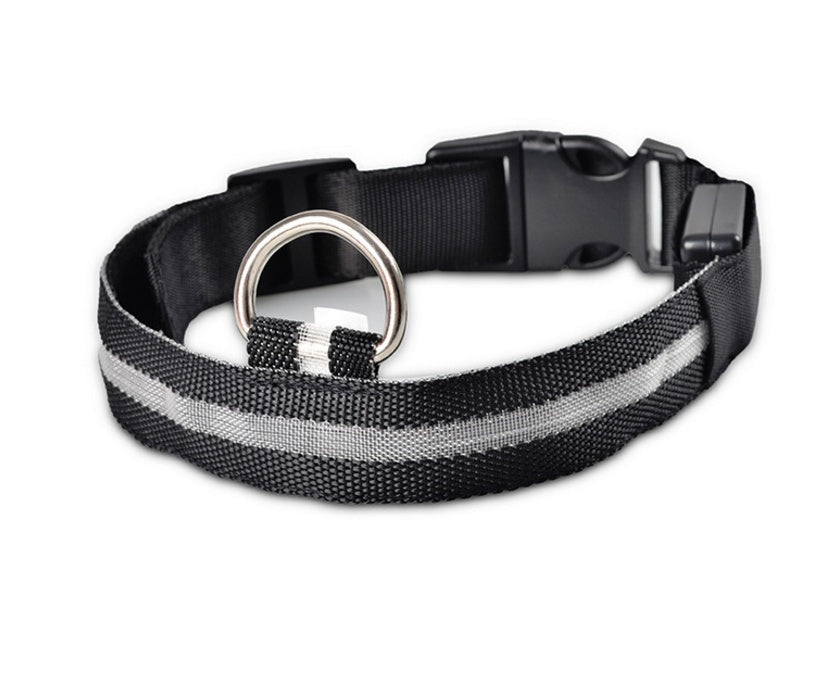 Nylon LED Pet Dog Luminous Collar Night Safety Flashing Glow in Dark Dog Cat Leash Adjustable Pet Supplies - Minerva Mart