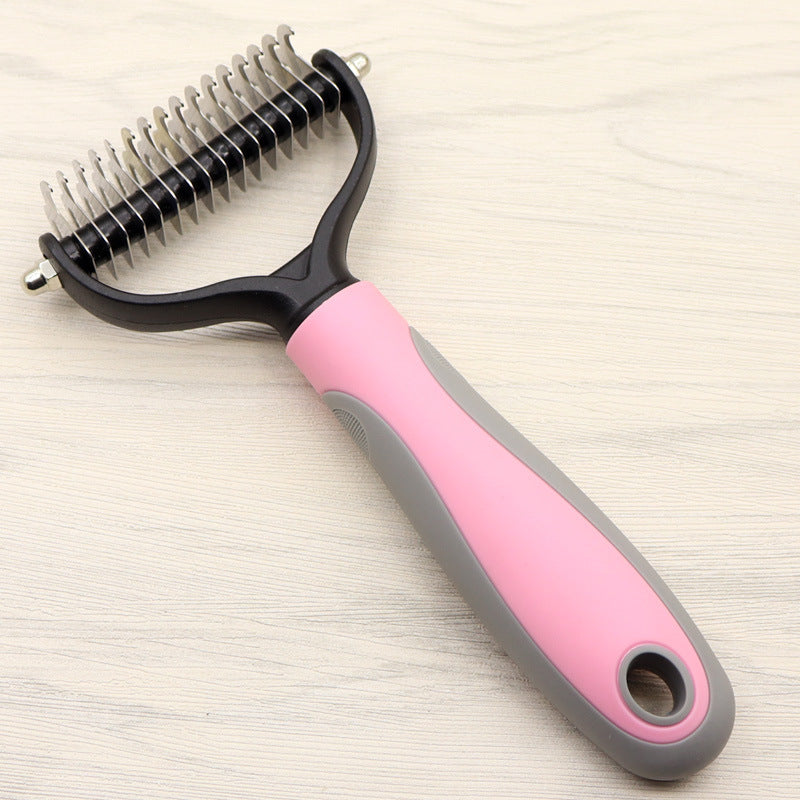Double-Sided Dog Comb for Long Hair – Detangling & Dematting Tool with Wide/ Narrow Teeth - Minerva Mart