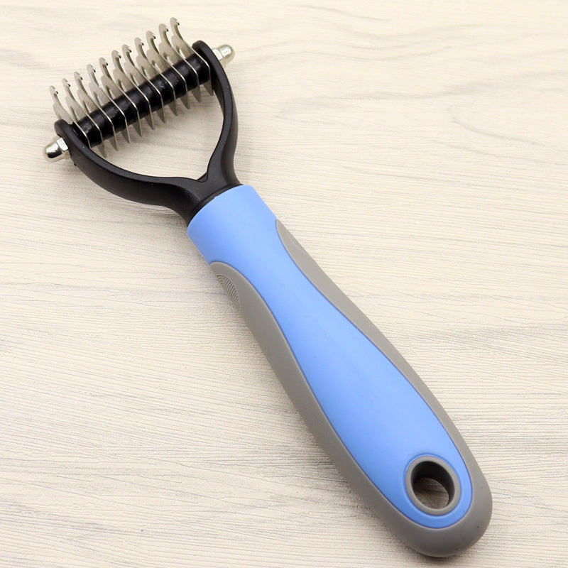 Double-Sided Dog Comb for Long Hair – Detangling & Dematting Tool with Wide/ Narrow Teeth - Minerva Mart