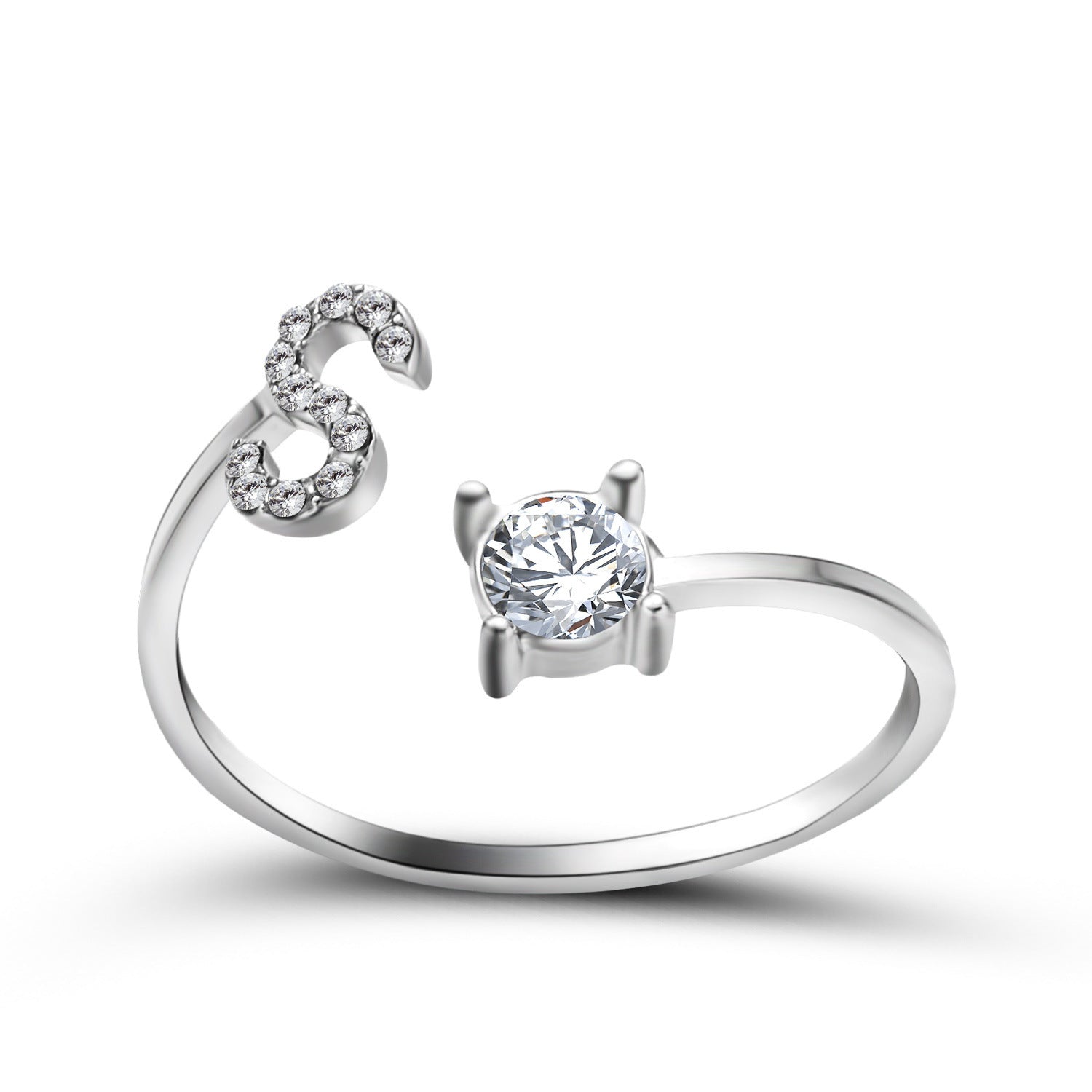 Personalized Initial Letter Ring - Dainty Adjustable Alphabet Jewelry for Women - Minerva Mart