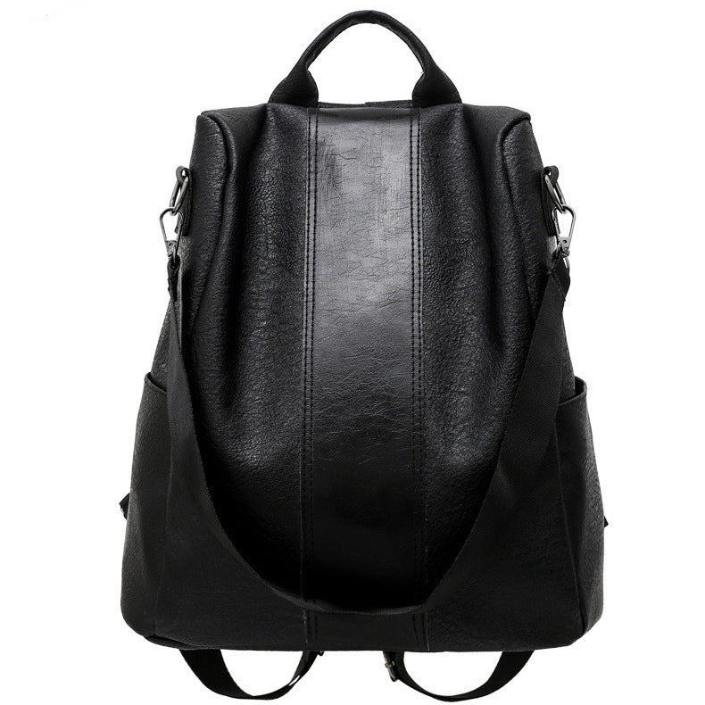 Women's solid color large capacity backpack - Minerva Mart