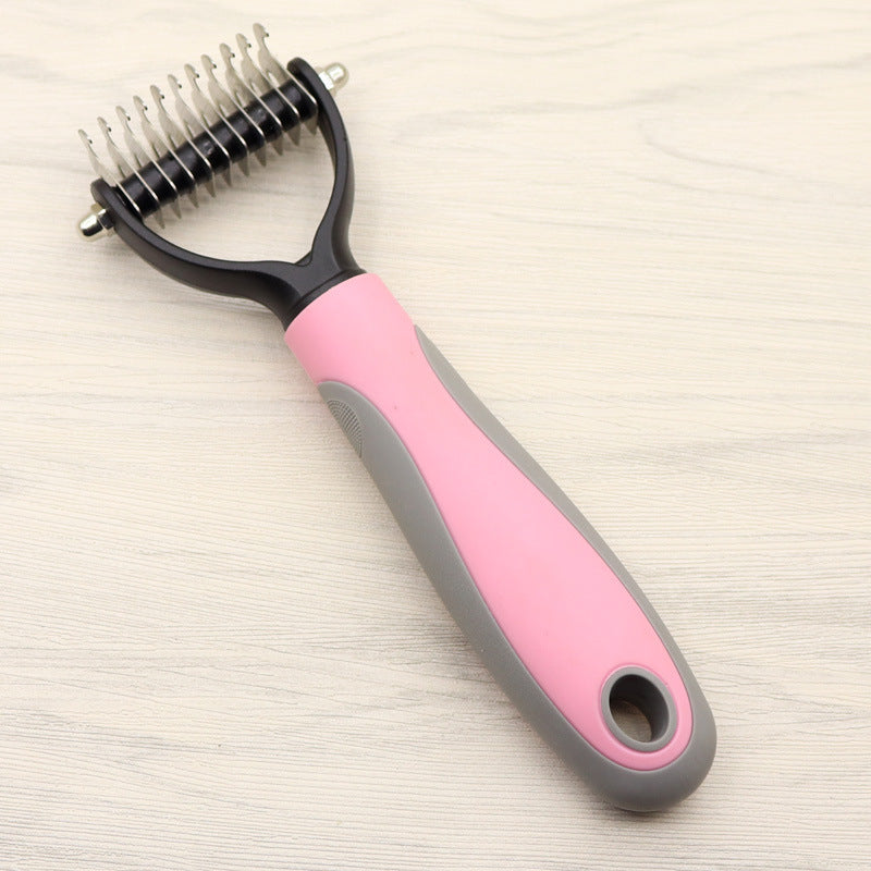 Double-Sided Dog Comb for Long Hair – Detangling & Dematting Tool with Wide/ Narrow Teeth - Minerva Mart
