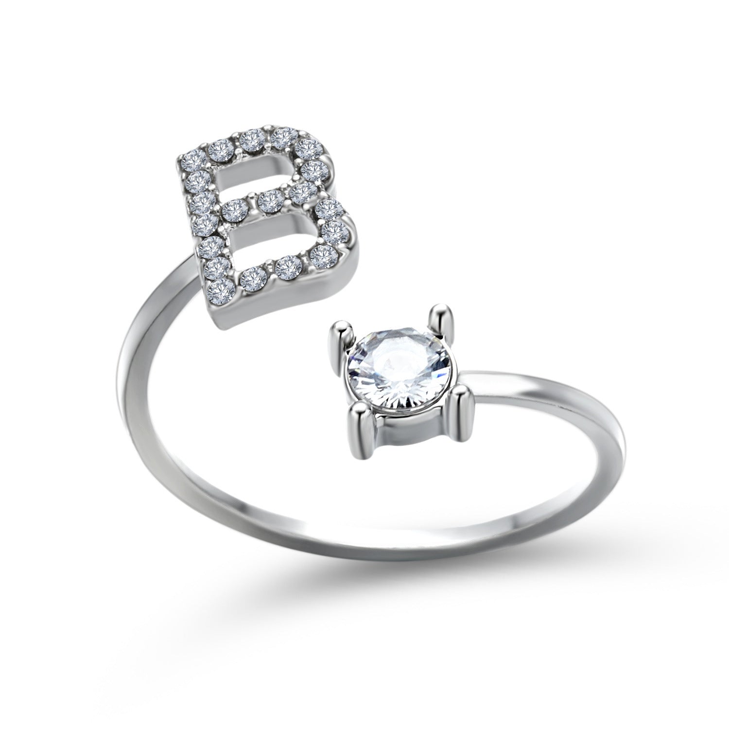 Personalized Initial Letter Ring - Dainty Adjustable Alphabet Jewelry for Women - Minerva Mart