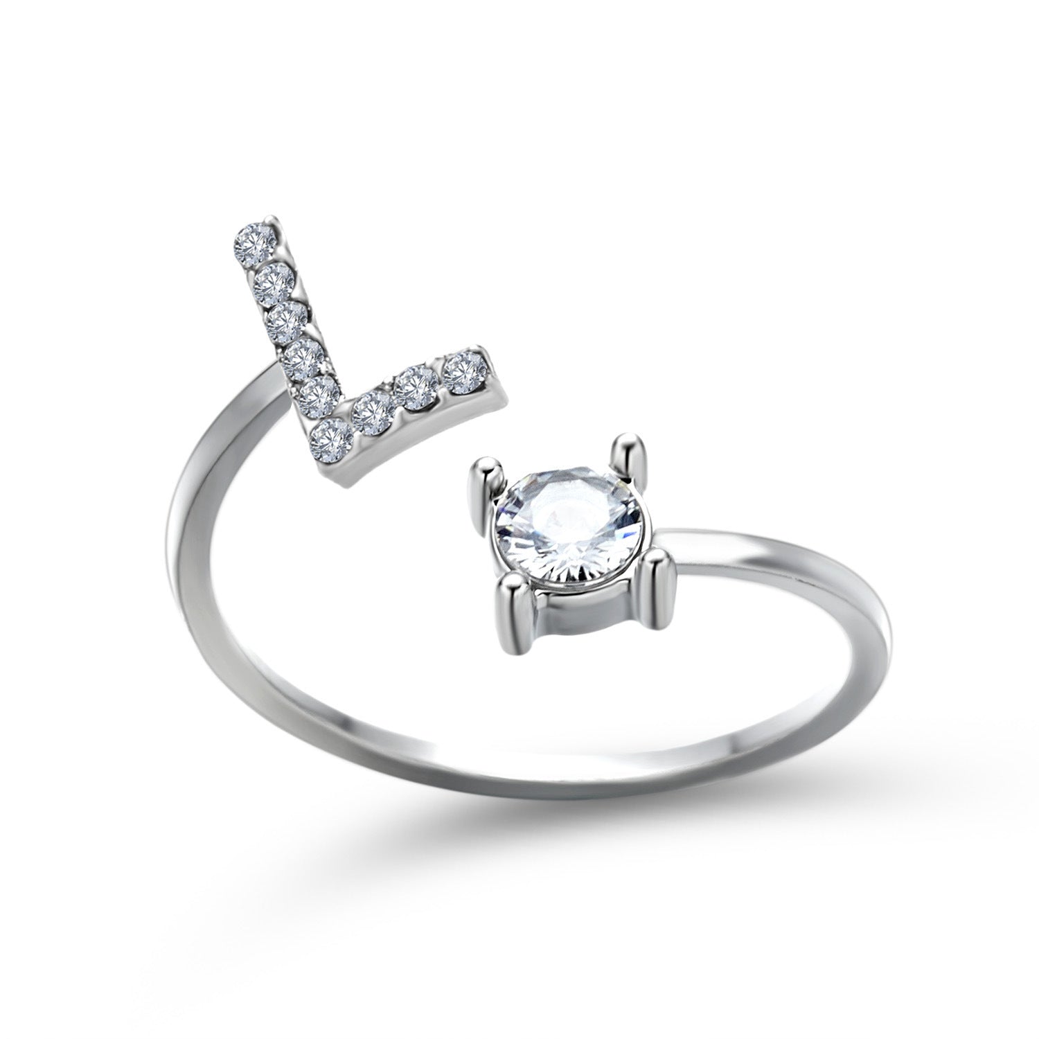 Personalized Initial Letter Ring - Dainty Adjustable Alphabet Jewelry for Women - Minerva Mart