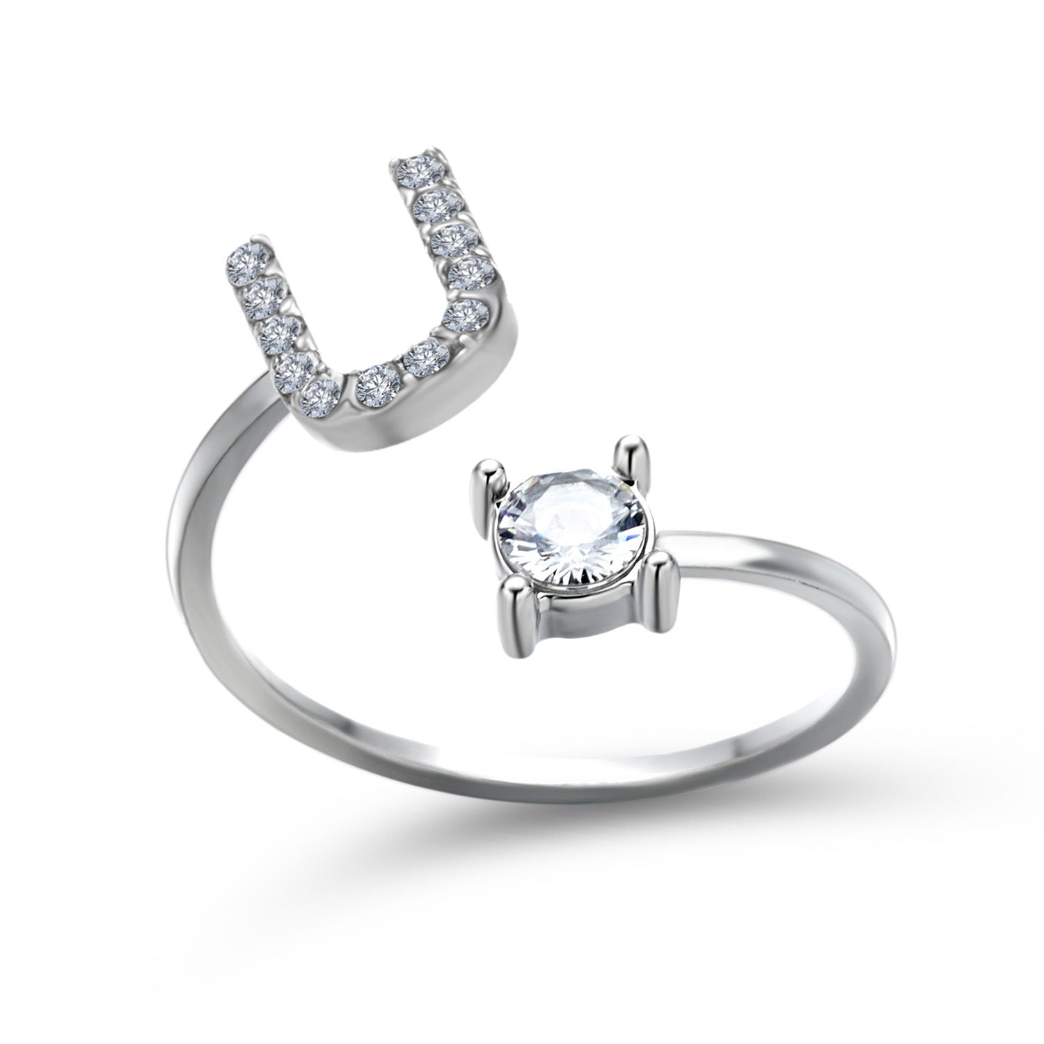 Personalized Initial Letter Ring - Dainty Adjustable Alphabet Jewelry for Women - Minerva Mart