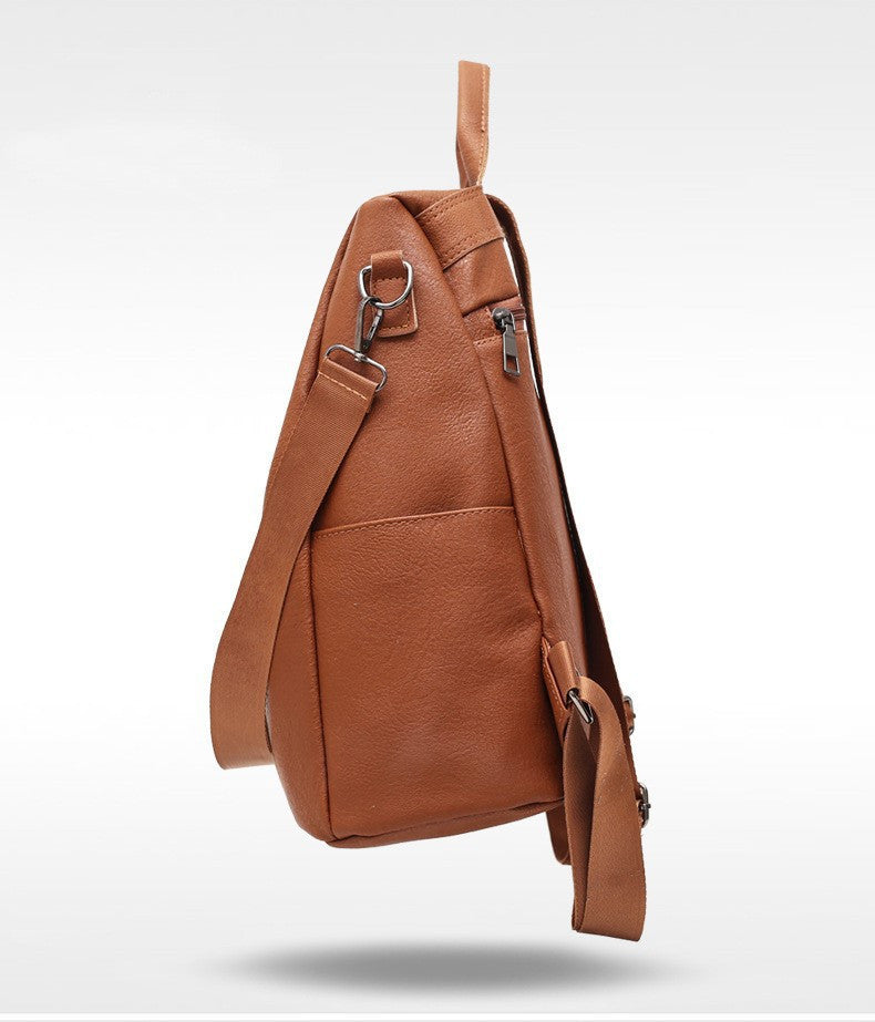 Women's solid color large capacity backpack - Minerva Mart