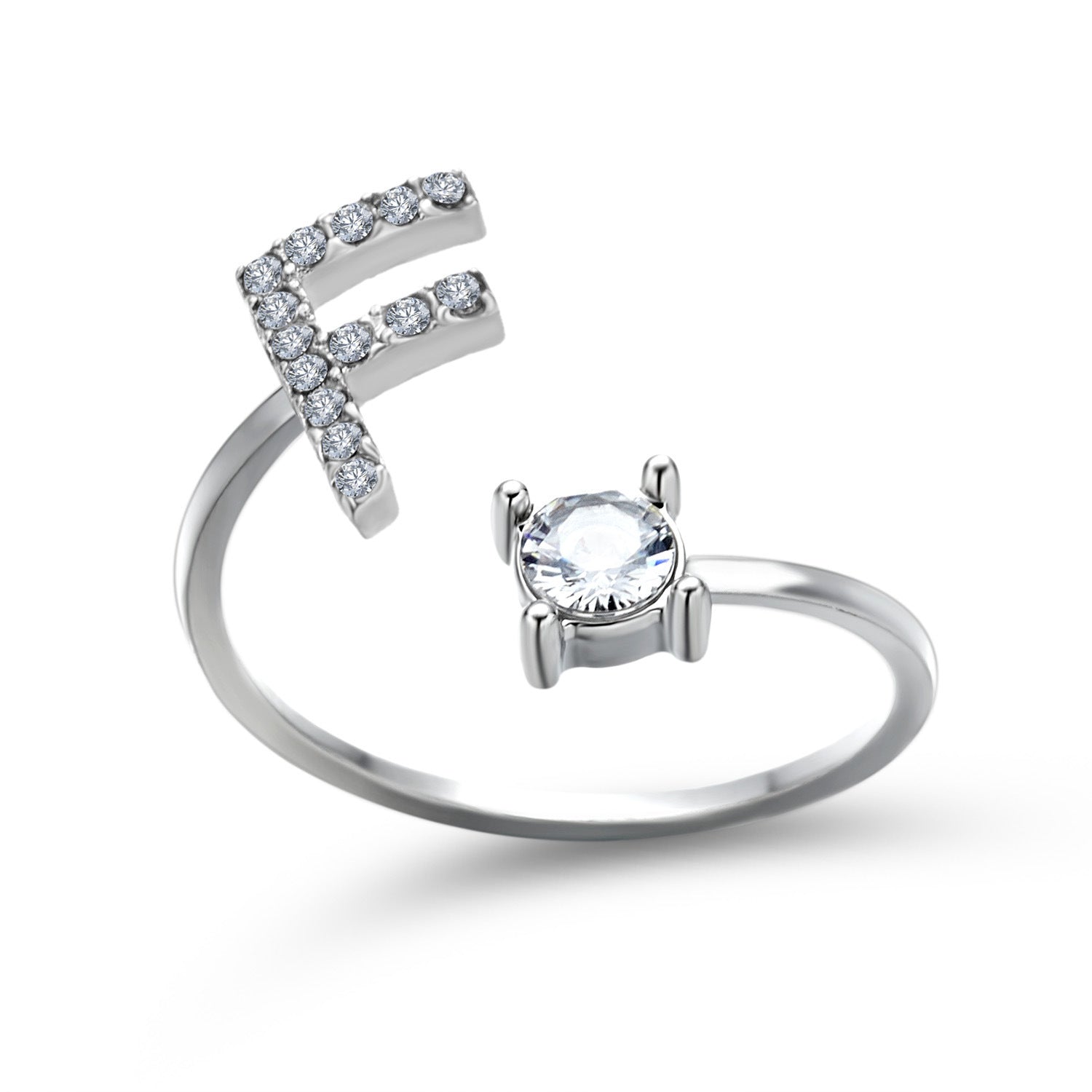 Personalized Initial Letter Ring - Dainty Adjustable Alphabet Jewelry for Women - Minerva Mart