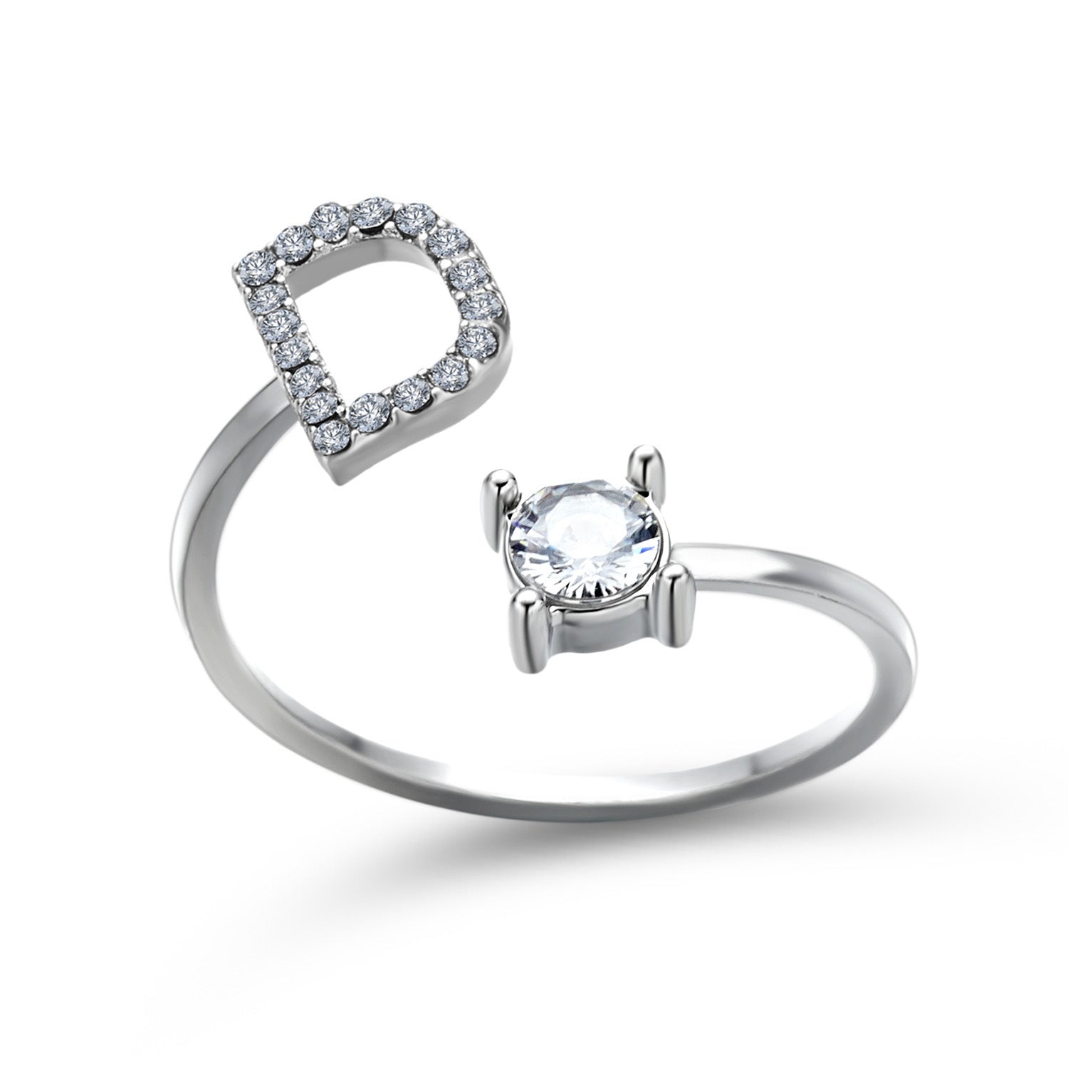 Personalized Initial Letter Ring - Dainty Adjustable Alphabet Jewelry for Women - Minerva Mart