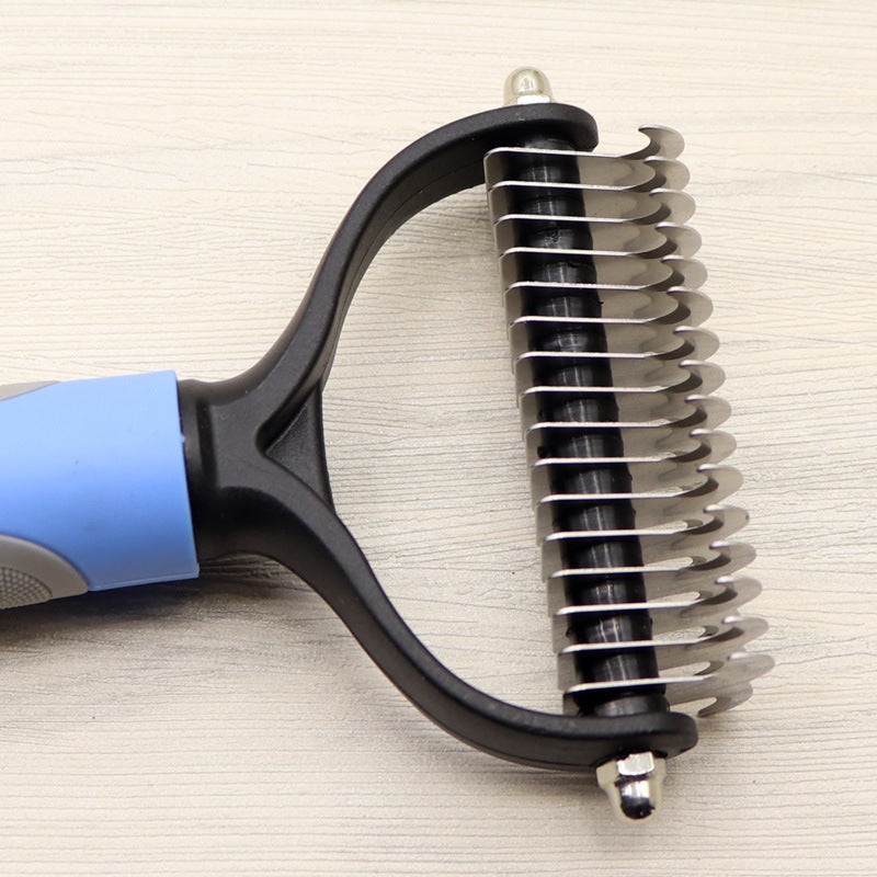 Double-Sided Dog Comb for Long Hair – Detangling & Dematting Tool with Wide/ Narrow Teeth - Minerva Mart