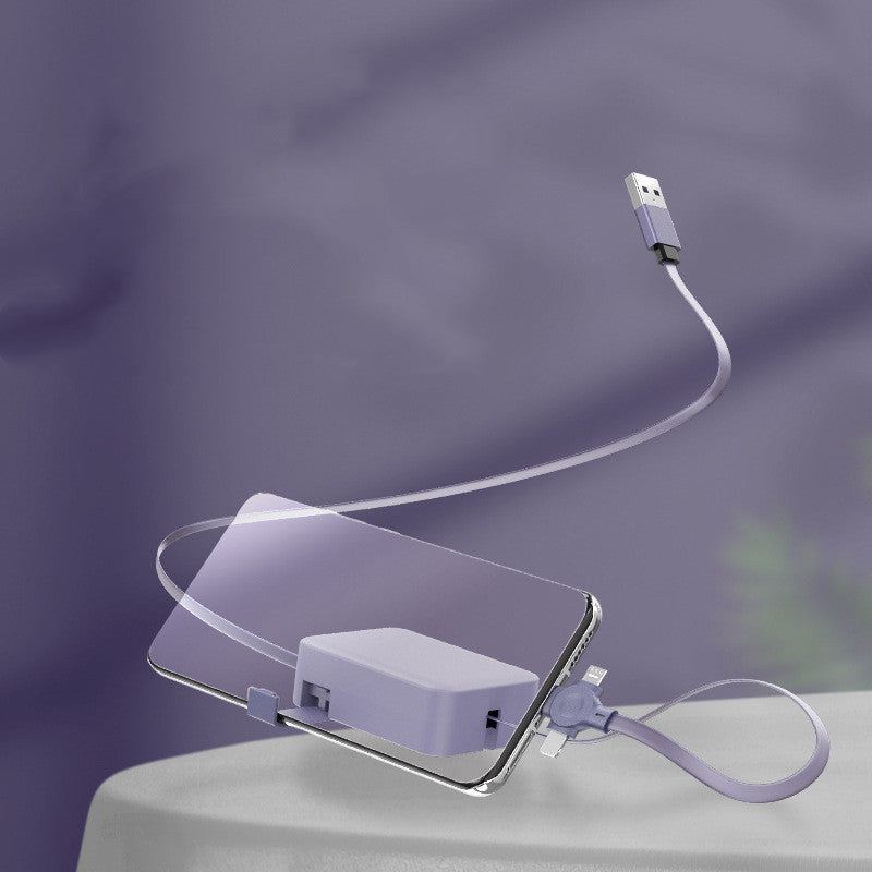 4-in-1 Retractable USB Cable – Macaron Color Charging Cord for iPhone, Type C, Micro USB - Minerva Mart