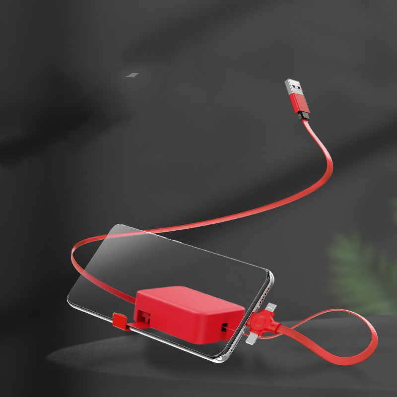 4-in-1 Retractable USB Cable – Macaron Color Charging Cord for iPhone, Type C, Micro USB - Minerva Mart