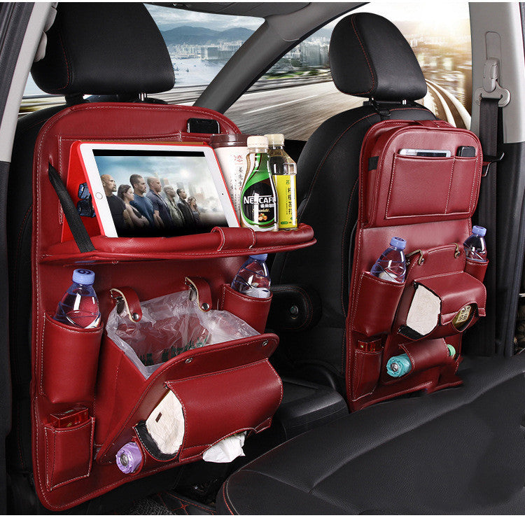 PU Leather Car Seat Organizer – Waterproof & Multifunctional Backseat Storage