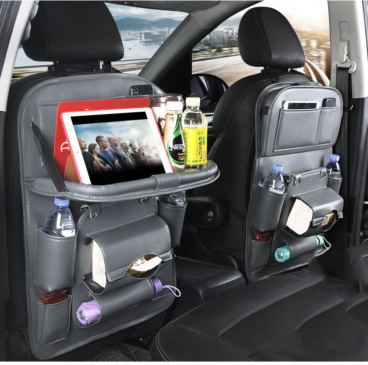 PU Leather Car Seat Organizer – Waterproof & Multifunctional Backseat Storage