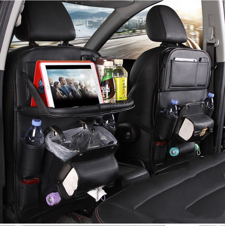 PU Leather Car Seat Organizer – Waterproof & Multifunctional Backseat Storage
