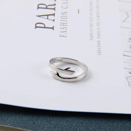 Alloy Simple Hands Hug Ring Opening Adjustable Jewelry - Minerva Mart