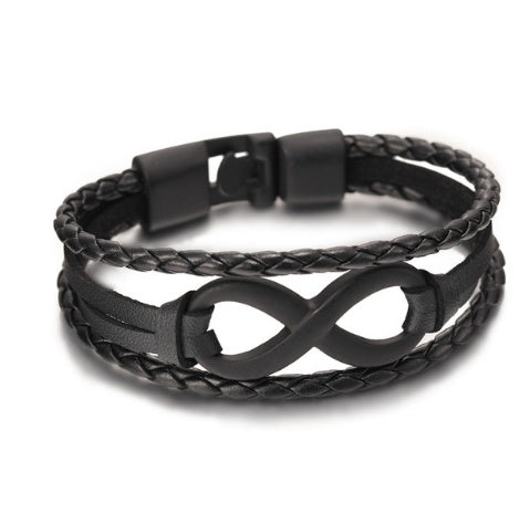 Lucky Figure 8 Leather Bracelet – Timeless Charm & Style