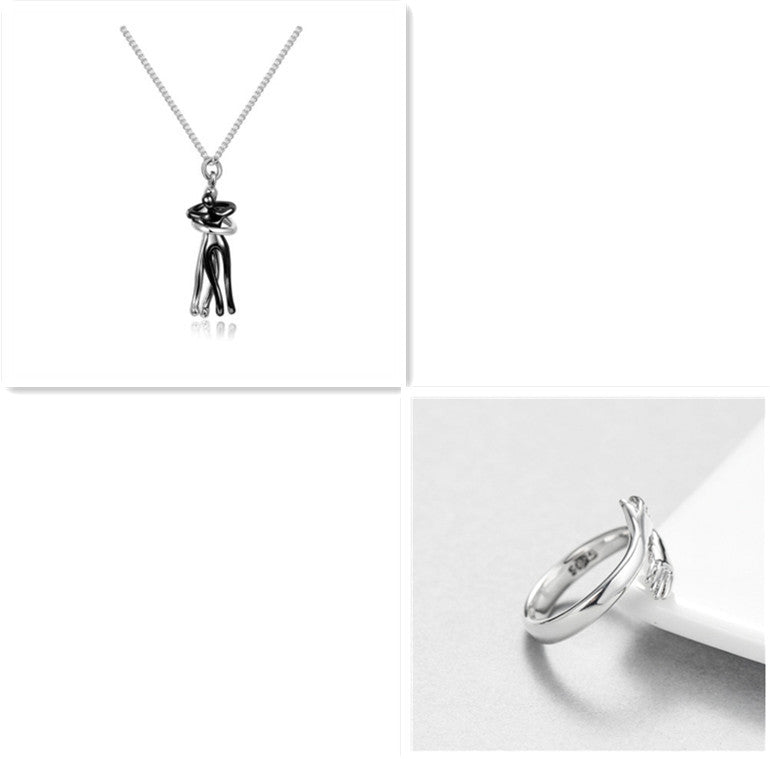 Love Hug Couple Necklace Set – Matching His & Hers Interlocking Pendant Chains - Minerva Mart