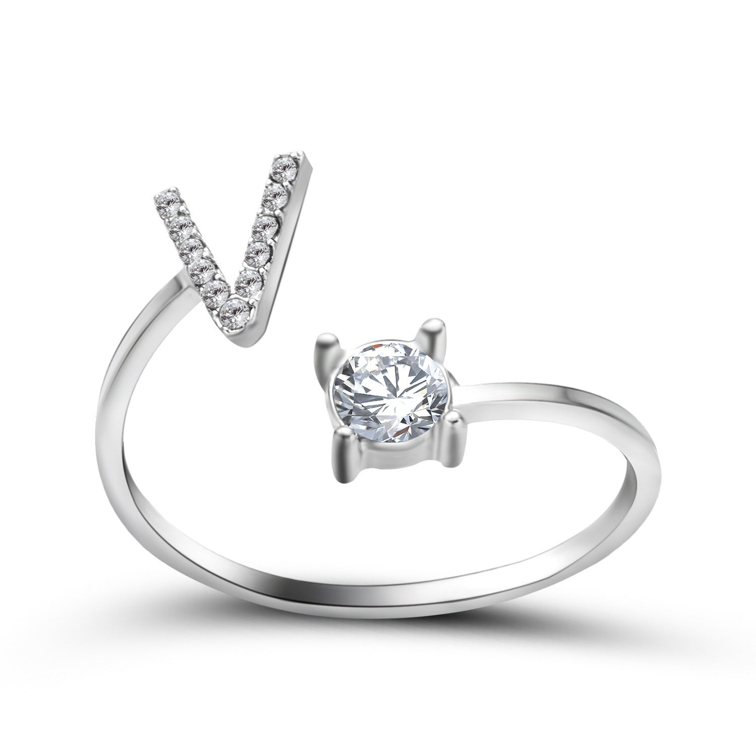 Personalized Initial Letter Ring - Dainty Adjustable Alphabet Jewelry for Women - Minerva Mart