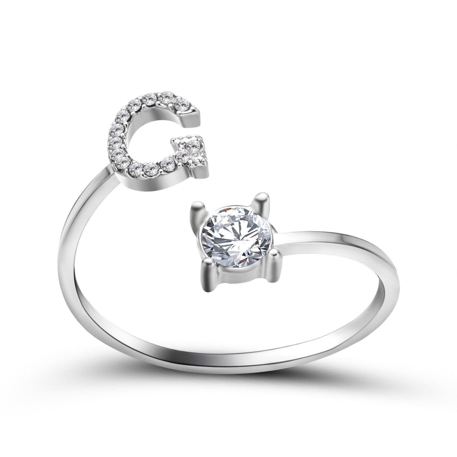 Personalized Initial Letter Ring - Dainty Adjustable Alphabet Jewelry for Women - Minerva Mart