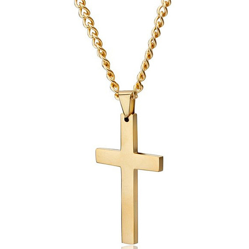 Men’s Classic Cross Pendant – Stainless Steel Fashion Necklace