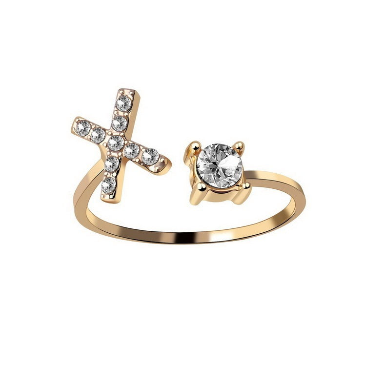 Personalized Initial Letter Ring - Dainty Adjustable Alphabet Jewelry for Women - Minerva Mart