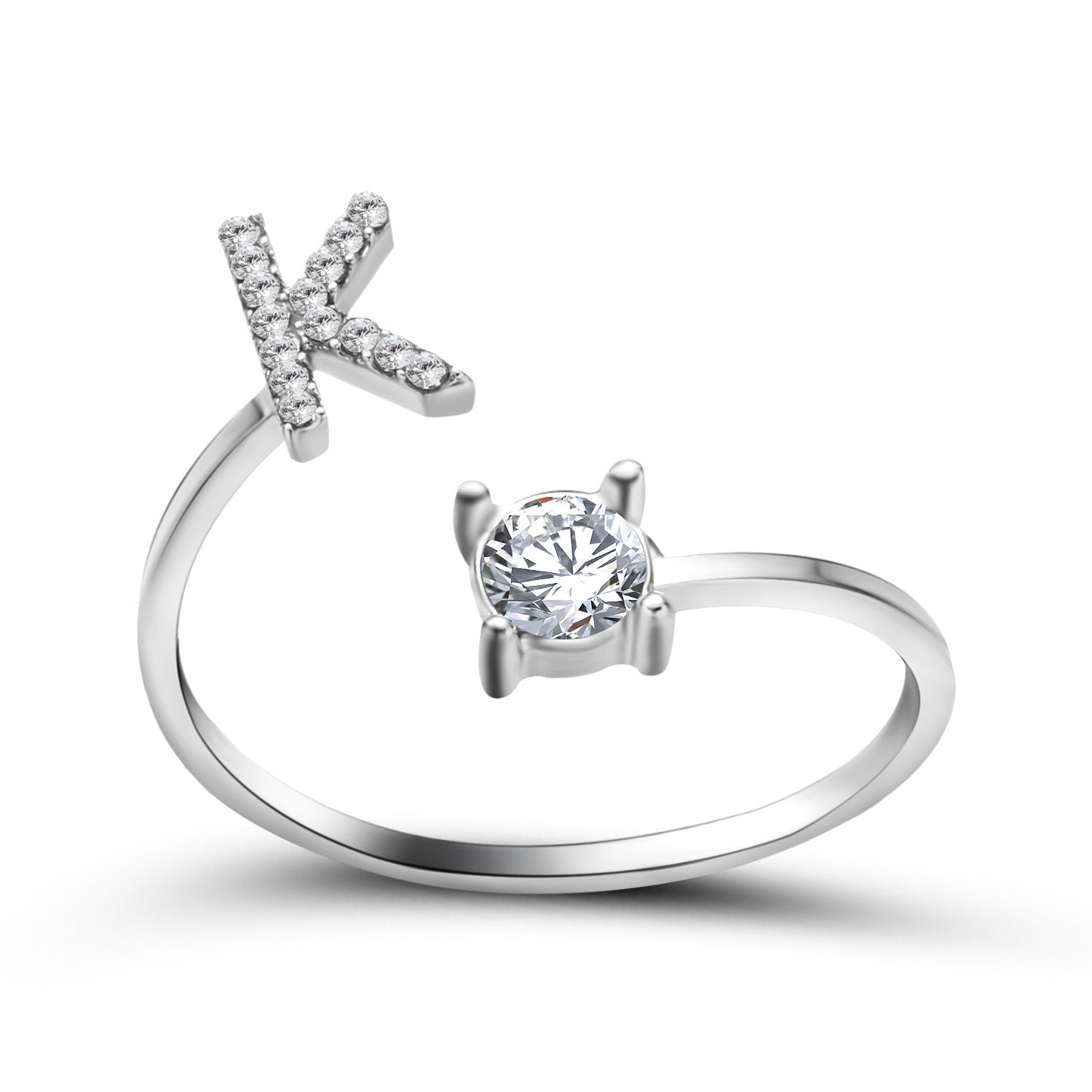 Personalized Initial Letter Ring - Dainty Adjustable Alphabet Jewelry for Women - Minerva Mart