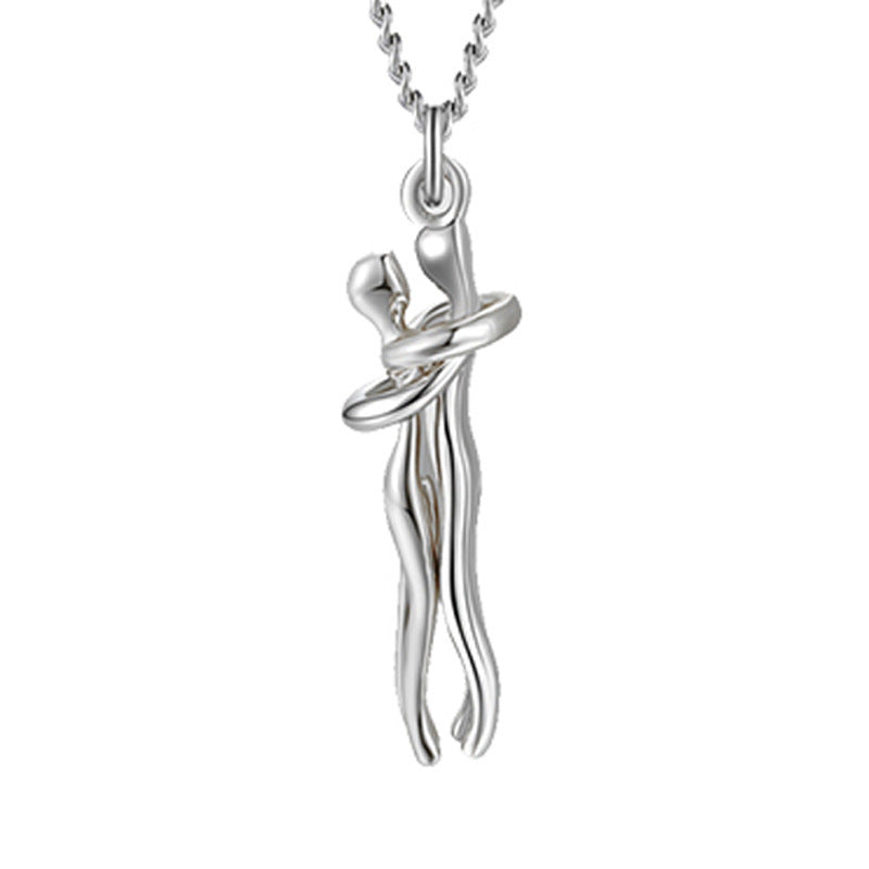 Love Hug Couple Necklace Set – Matching His & Hers Interlocking Pendant Chains - Minerva Mart