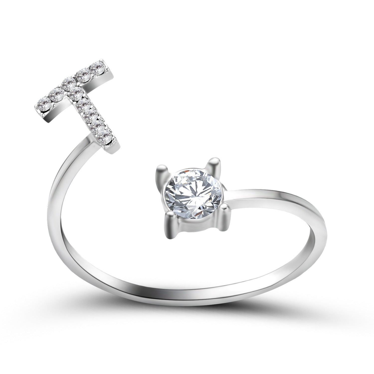 Personalized Initial Letter Ring - Dainty Adjustable Alphabet Jewelry for Women - Minerva Mart