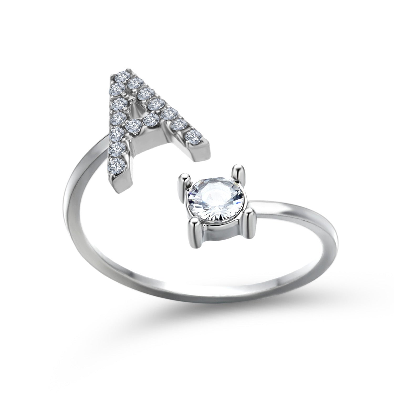 Personalized Initial Letter Ring - Dainty Adjustable Alphabet Jewelry for Women - Minerva Mart
