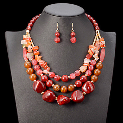 Elegant African Beaded Jewelry Set – Traditional Bridal Wedding Accessories