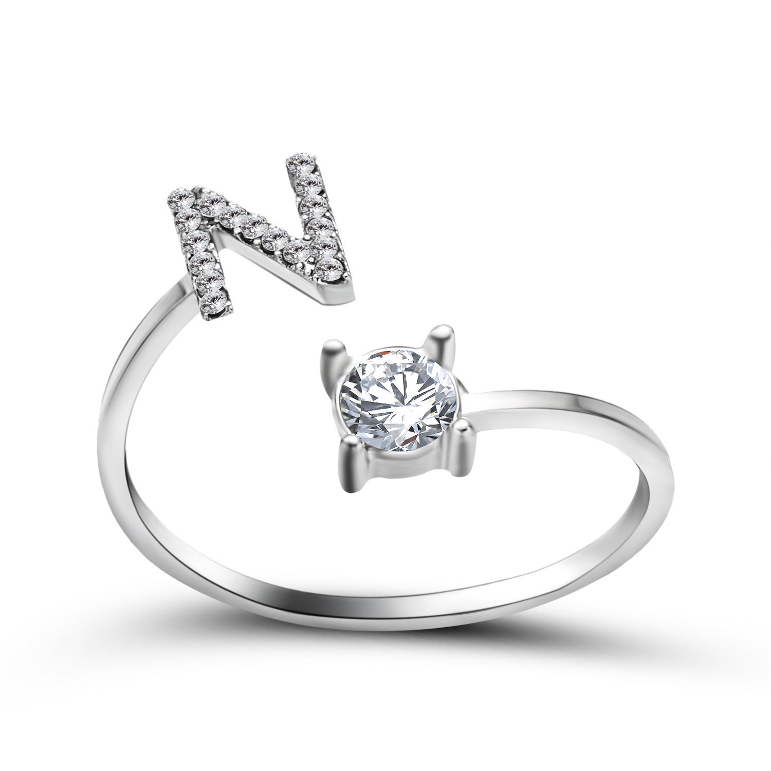 Personalized Initial Letter Ring - Dainty Adjustable Alphabet Jewelry for Women - Minerva Mart