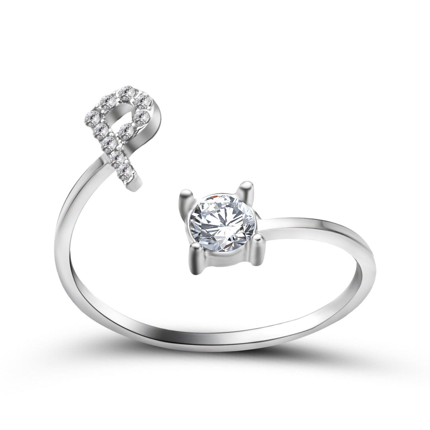 Personalized Initial Letter Ring - Dainty Adjustable Alphabet Jewelry for Women - Minerva Mart