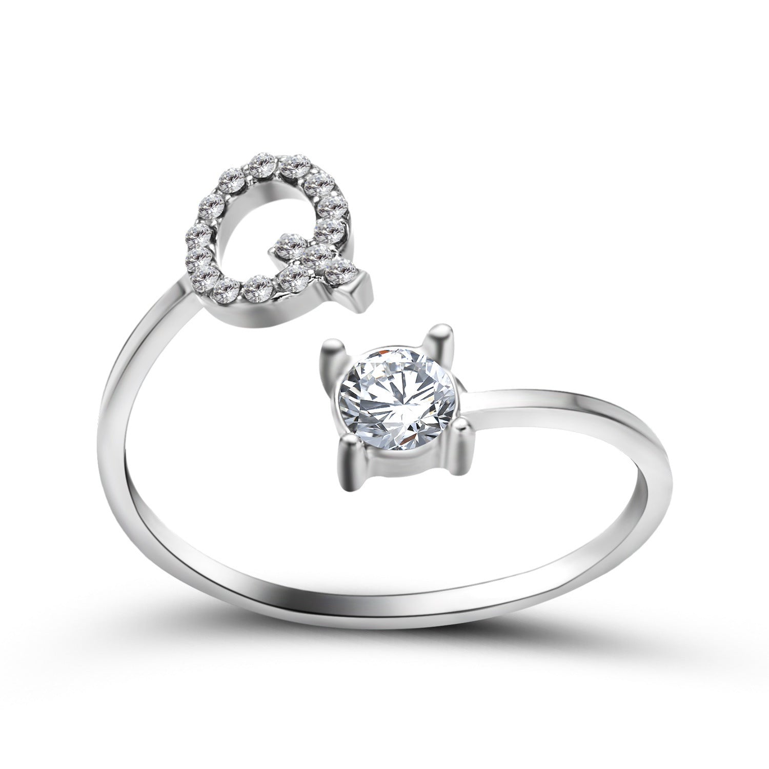 Personalized Initial Letter Ring - Dainty Adjustable Alphabet Jewelry for Women - Minerva Mart
