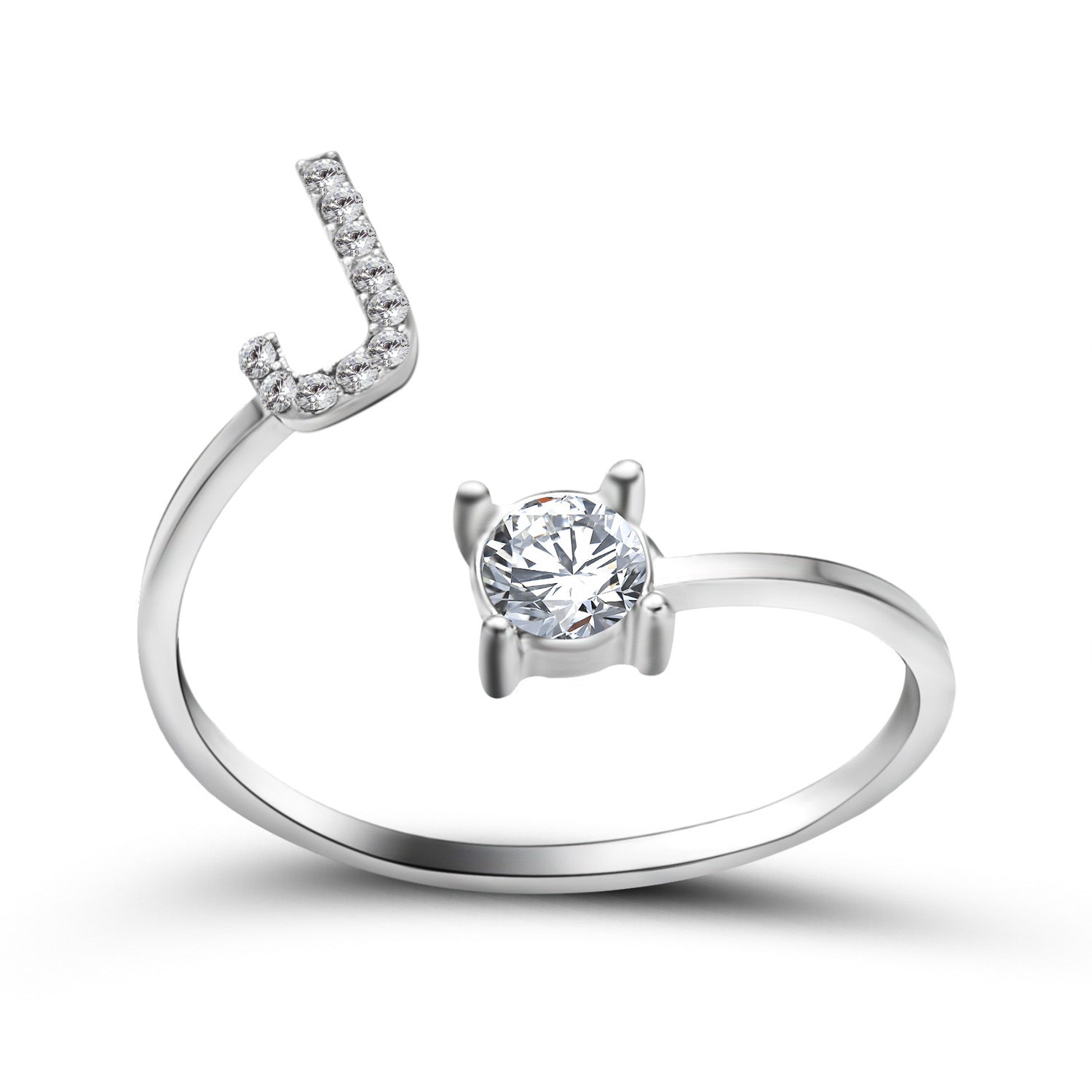Personalized Initial Letter Ring - Dainty Adjustable Alphabet Jewelry for Women - Minerva Mart