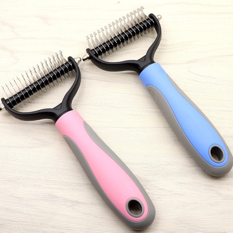 Double-Sided Dog Comb for Long Hair – Detangling & Dematting Tool with Wide/ Narrow Teeth - Minerva Mart
