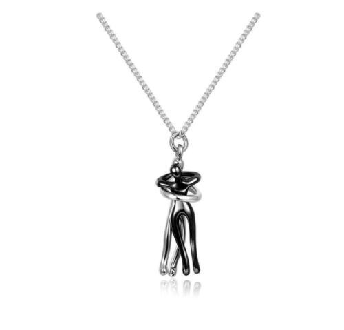 Love Hug Couple Necklace Set – Matching His & Hers Interlocking Pendant Chains - Minerva Mart