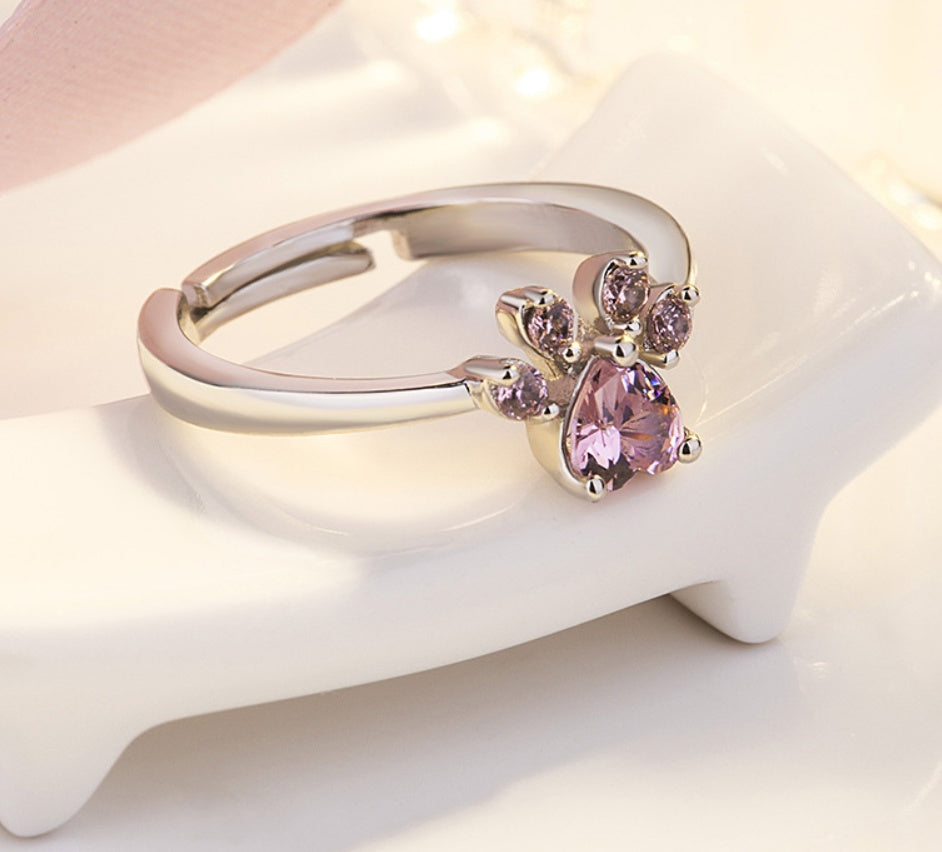 Paw Print Ring Set for Pet Lovers - Minerva Mart
