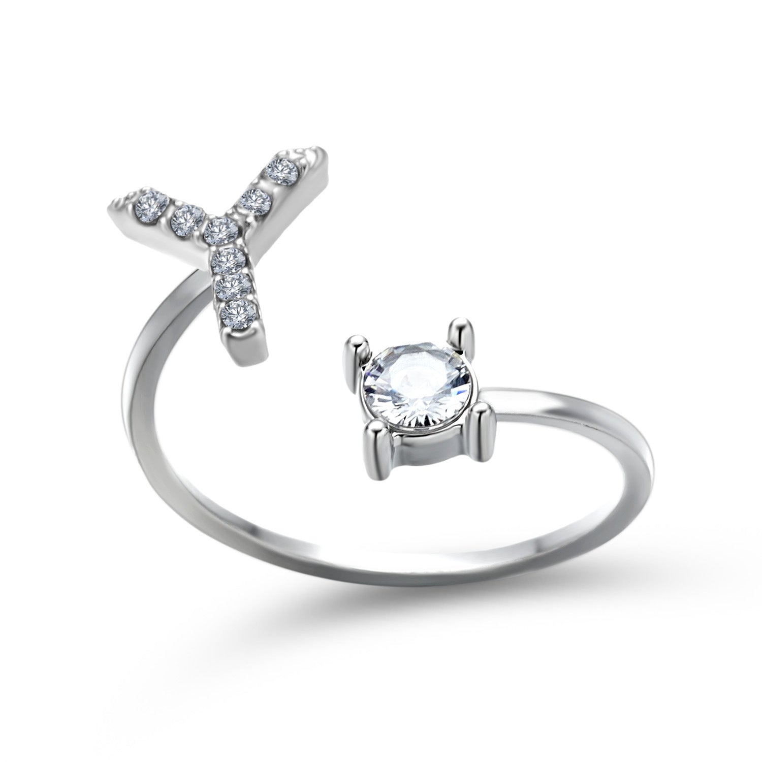 Personalized Initial Letter Ring - Dainty Adjustable Alphabet Jewelry for Women - Minerva Mart