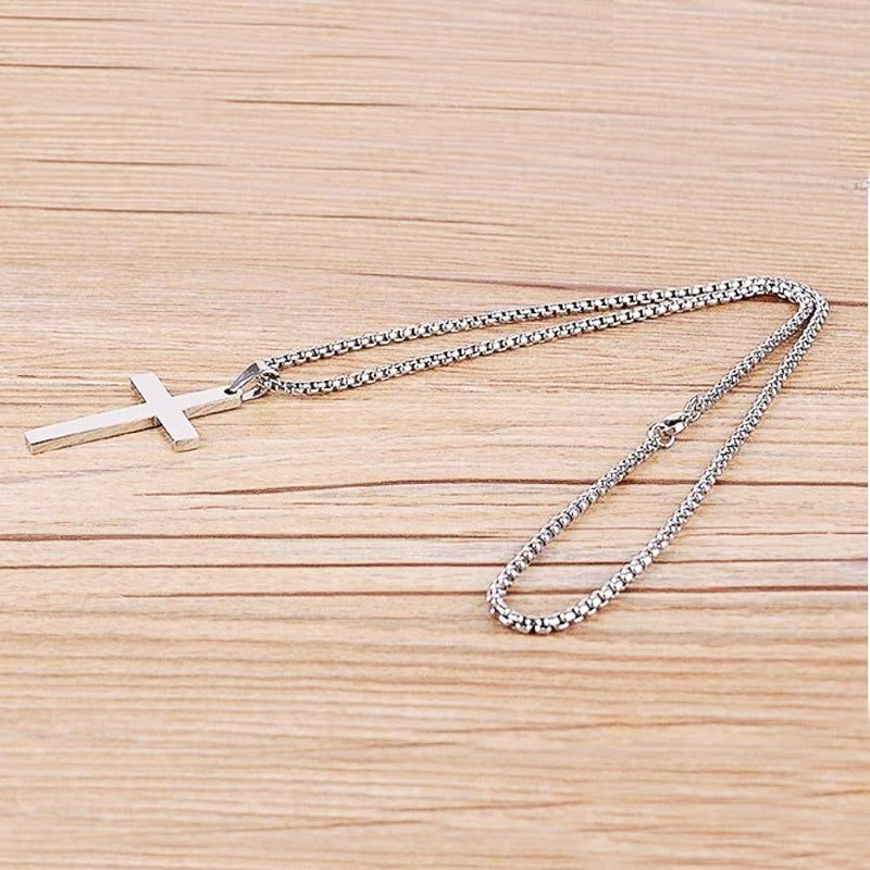 Men’s Classic Cross Pendant – Stainless Steel Fashion Necklace