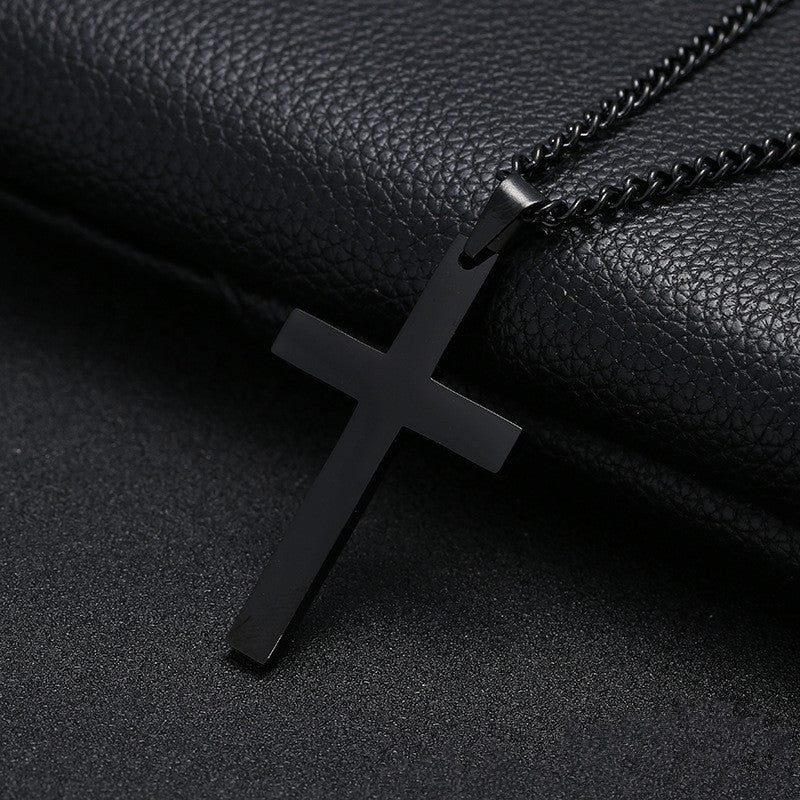 Men’s Classic Cross Pendant – Stainless Steel Fashion Necklace