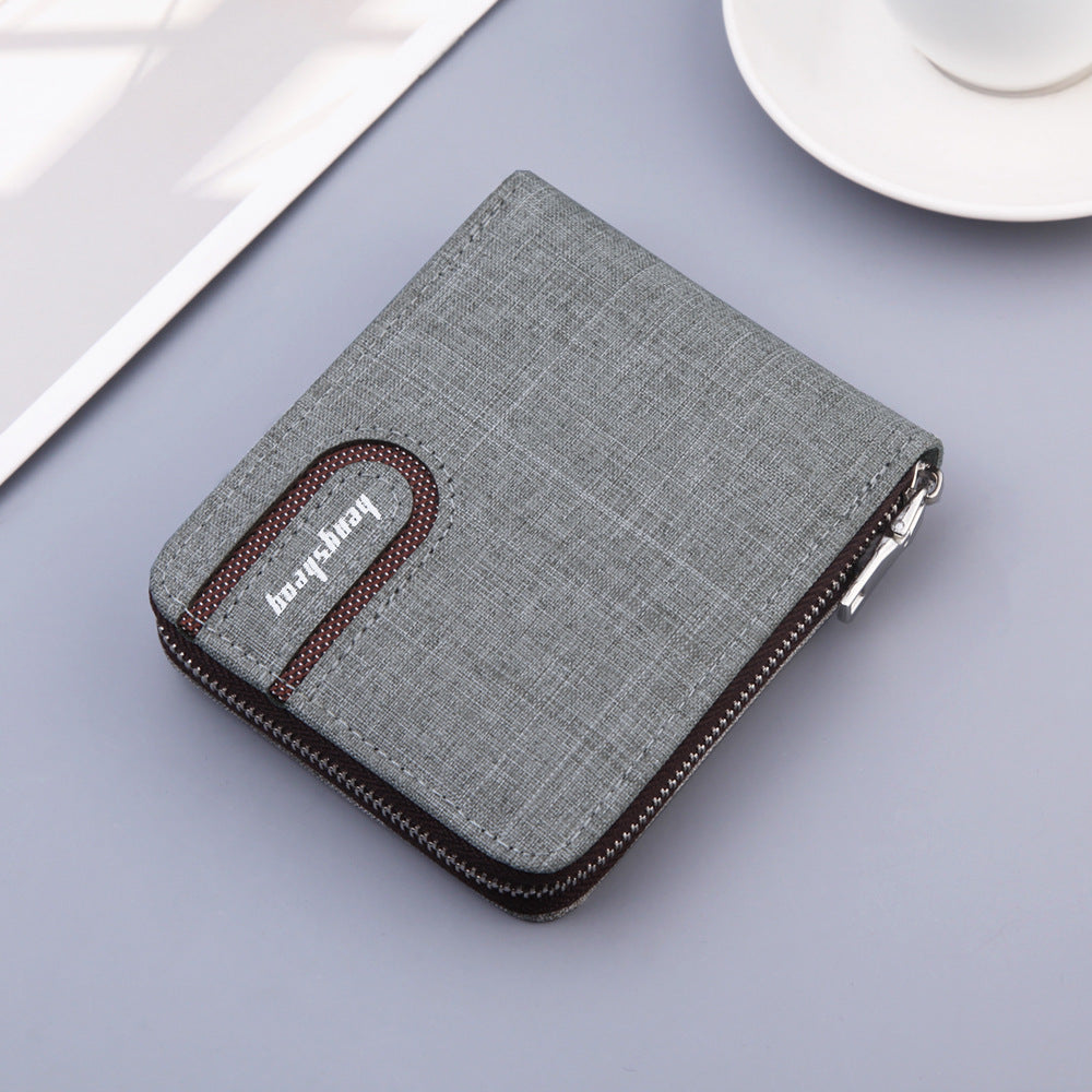 Men’s Canvas Short Wallet – Multifunctional & Compact