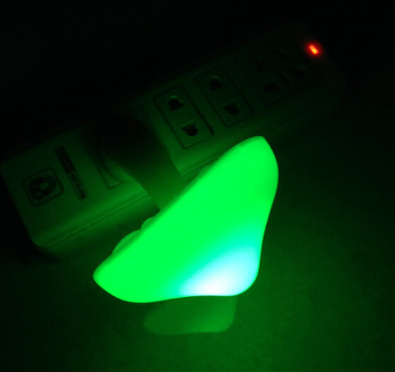LED Night Light Mushroom Wall Socket Lamp EU US Plug Warm White Light-control Sensor Bedroom Light Home Decoration - Minerva Mart