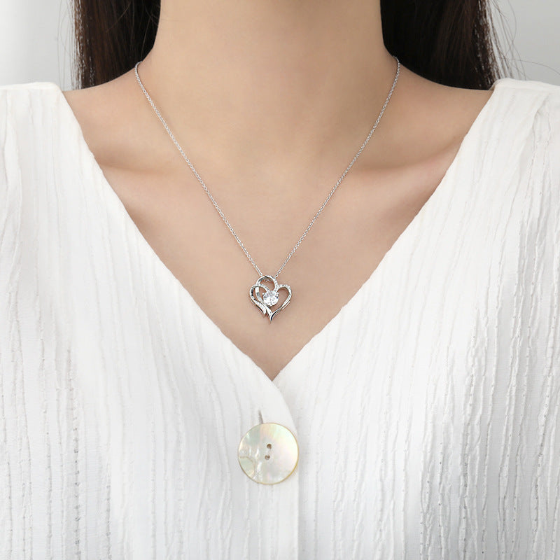 Zircon Double Heart Necklace – Personalized Sparkle for Her