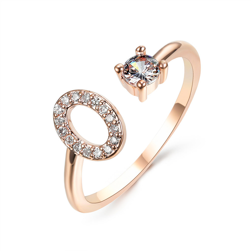 Personalized Initial Letter Ring - Dainty Adjustable Alphabet Jewelry for Women - Minerva Mart