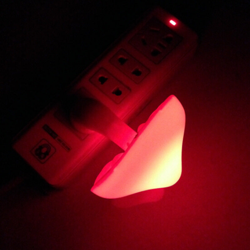 LED Night Light Mushroom Wall Socket Lamp EU US Plug Warm White Light-control Sensor Bedroom Light Home Decoration - Minerva Mart