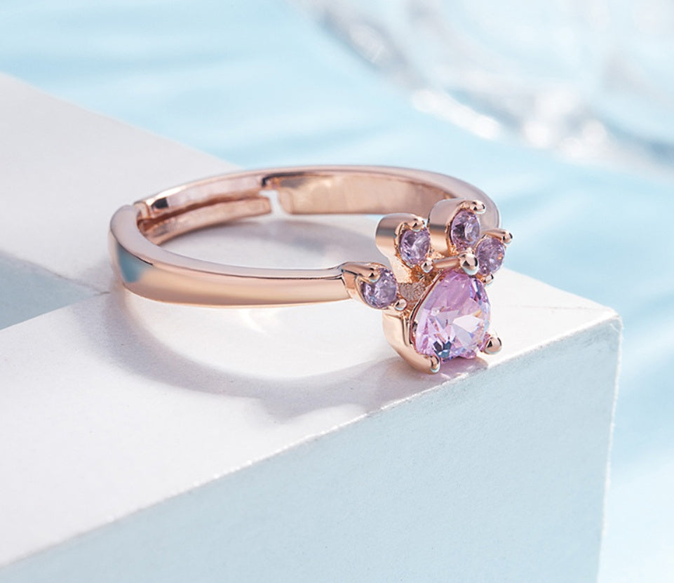 Paw Print Ring Set for Pet Lovers - Minerva Mart