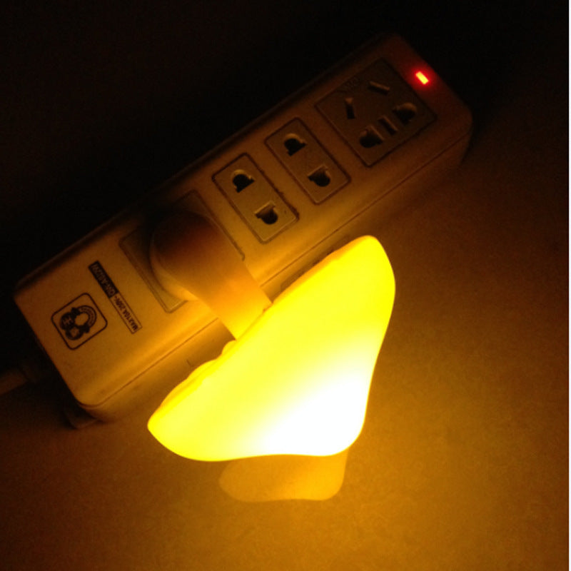 LED Night Light Mushroom Wall Socket Lamp EU US Plug Warm White Light-control Sensor Bedroom Light Home Decoration - Minerva Mart