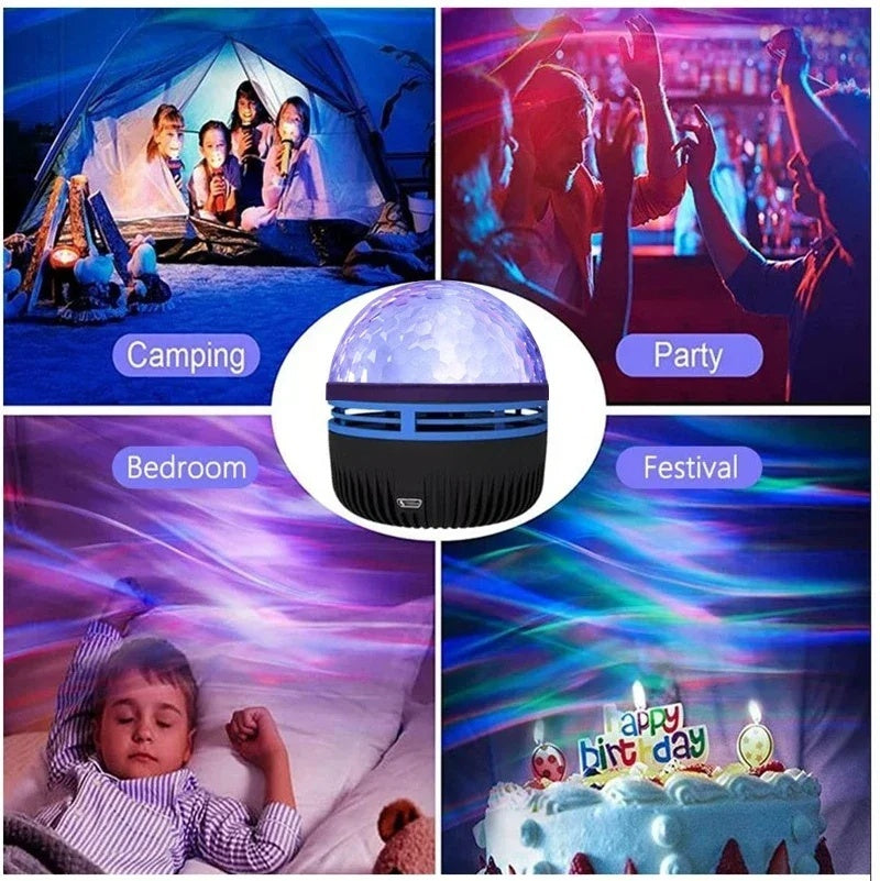 LED Star Galaxy Projector Lamp – Rotating Disco Light for Bedroom & Party Vibes